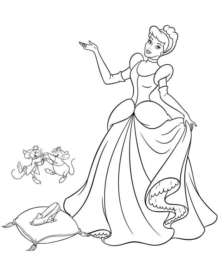 Beautiful Cinderella Coloring Pages For Girls Assepoester