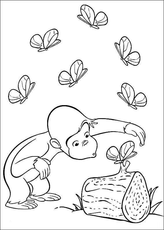 Monkey Curious George Coloring Page Kleurplaten Nieuwsgierig