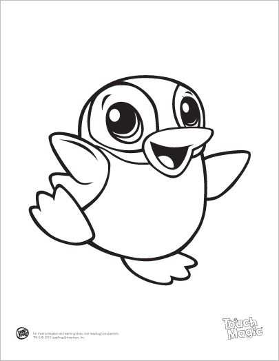 Learning Friends Penguins Baby Animal Coloring Printable From