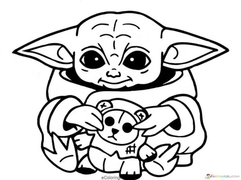 Star Wars Baby Yoda And Mandalorian Coloring Pages In 2020 With