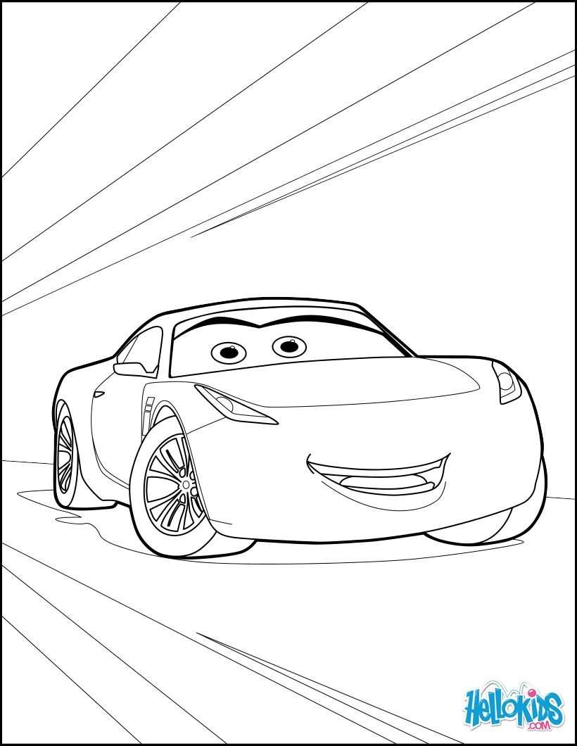 New Cars 3 Movie Coloring Page More Cars Content On Hellokids Com