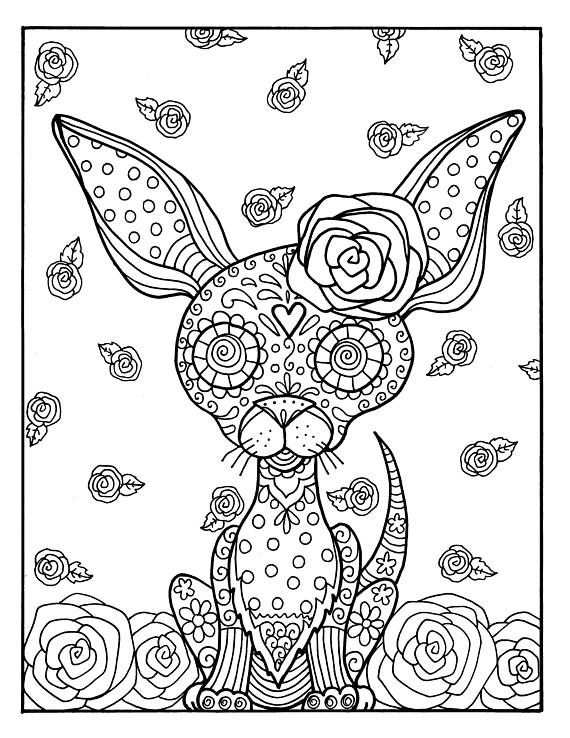 Digital Book Day Of The Dead Girls Skulls And Pets Coloring