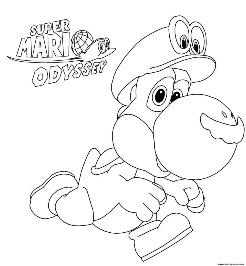 Mario Coloring Pages Super Mario Odyssey Yoshi Nintendo Coloring