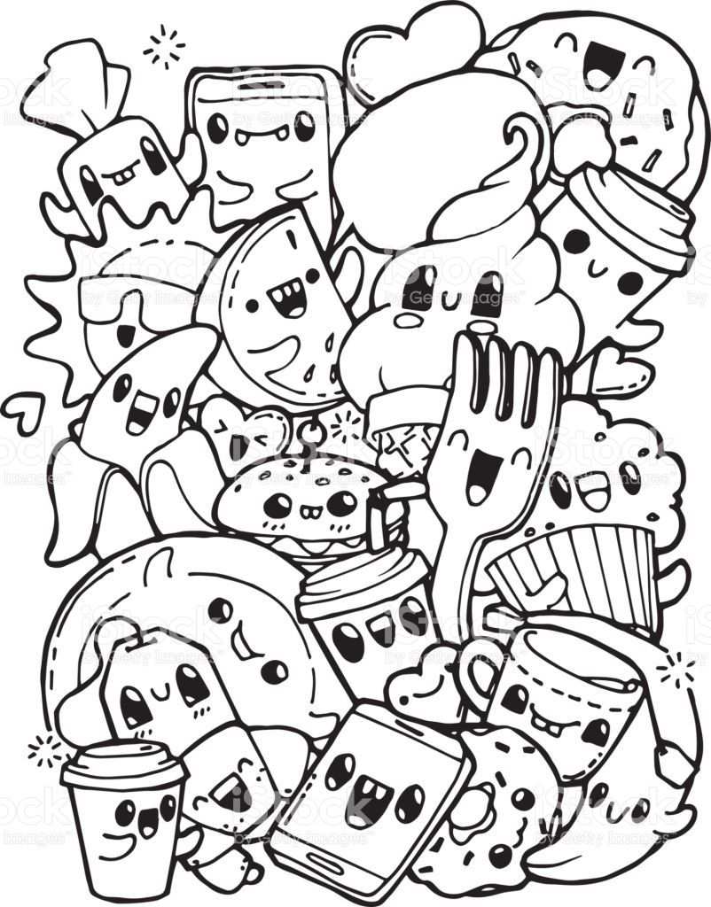 Bildresultat For Cute Cake Kawaii Kleurplaat Med Bilder Kawaii