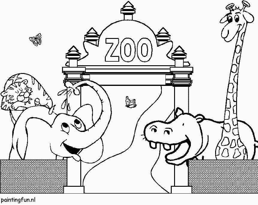 Coloring Pages Zoo Animals Awesome Dierentuin Kleurplaat De