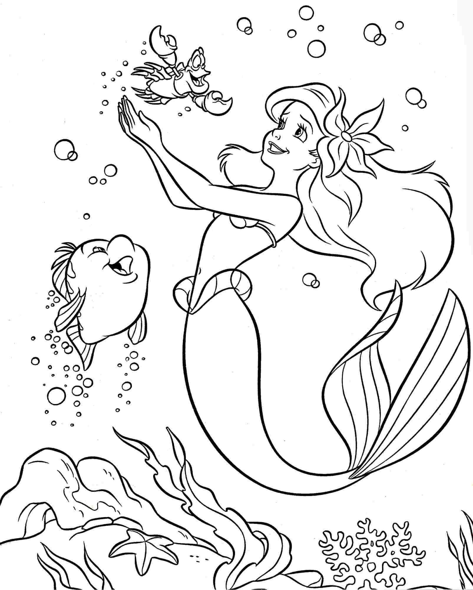 Image Disney Princess Coloring Pages Ariel And Eric Met