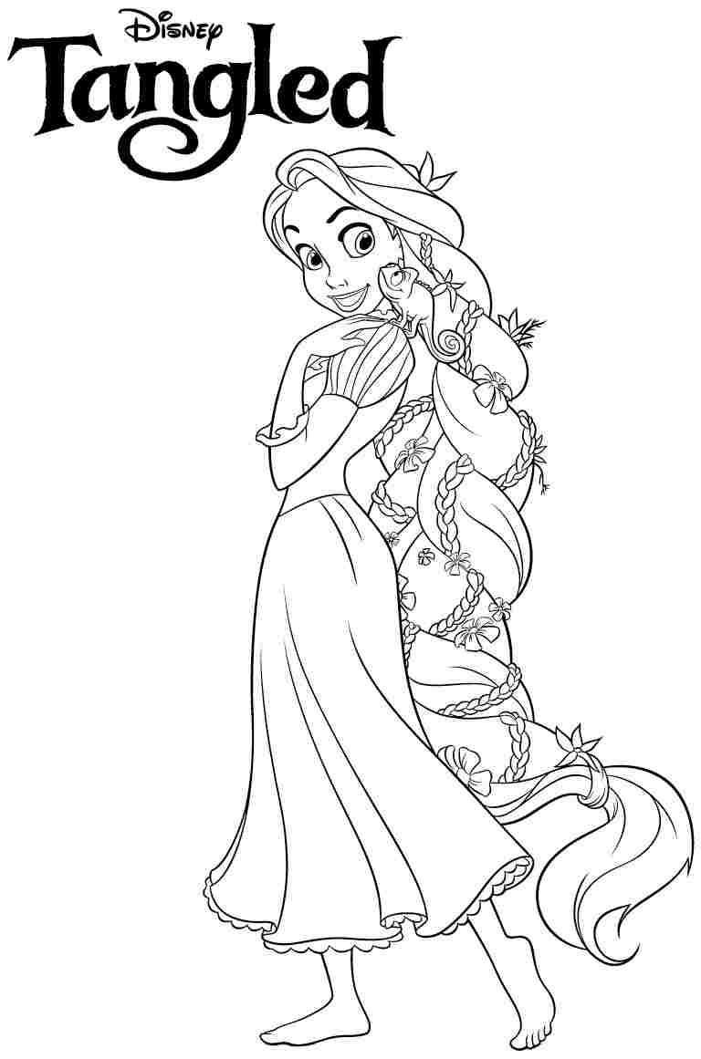 Disney Princess Tangled Rapunzel Coloring Pages Free Printable For
