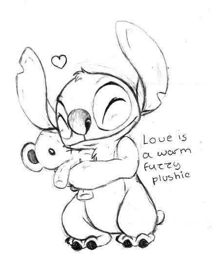 Love S A Fuzzy Plushie Stitch By Daffupanda Tekenen Disney