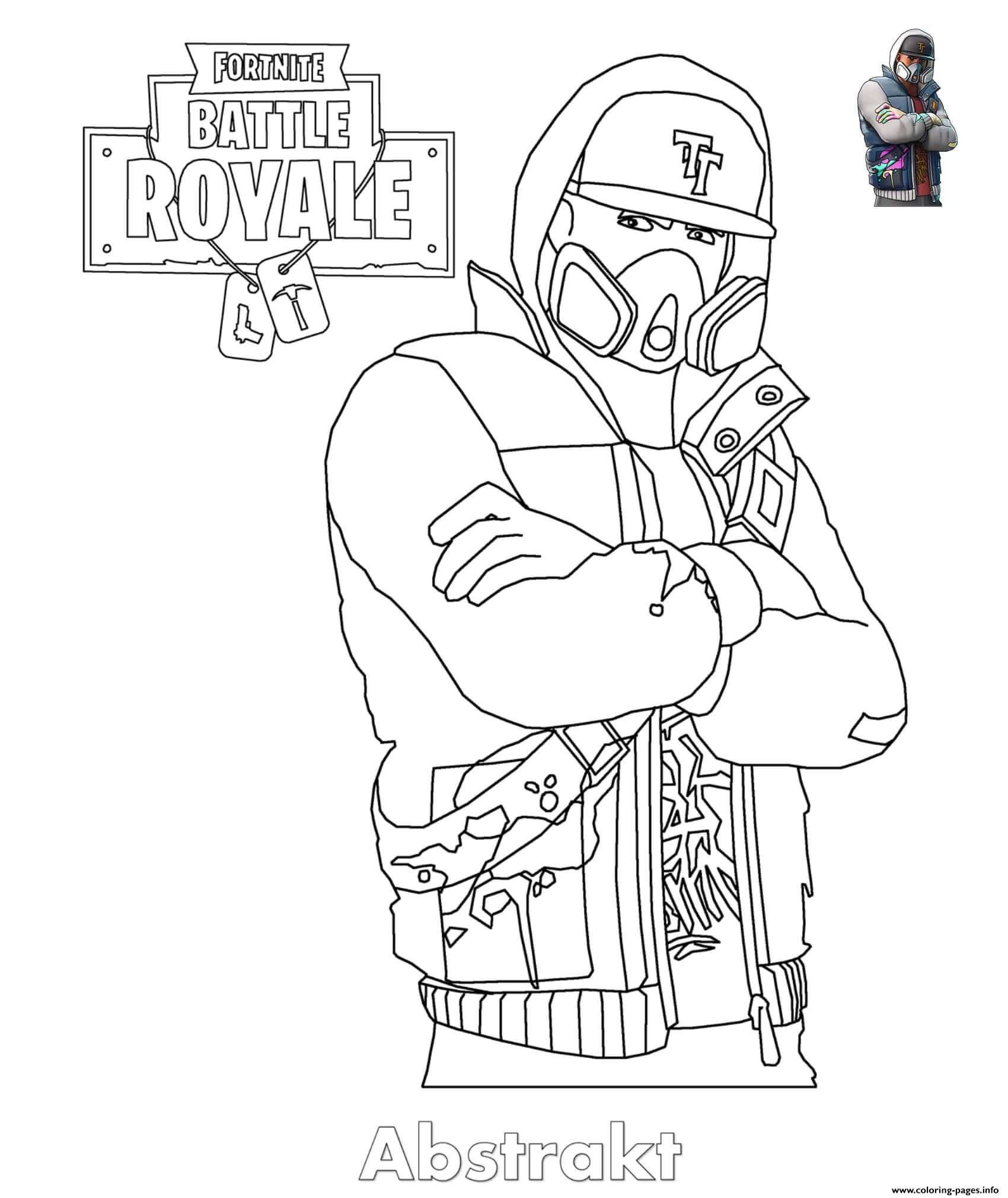 Print Abstrakt Fortnite Skin Coloring Pages With Images