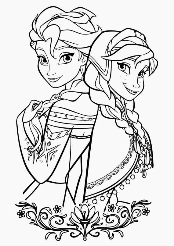 Frozen Instant Download Coloring Pages Digital Printable