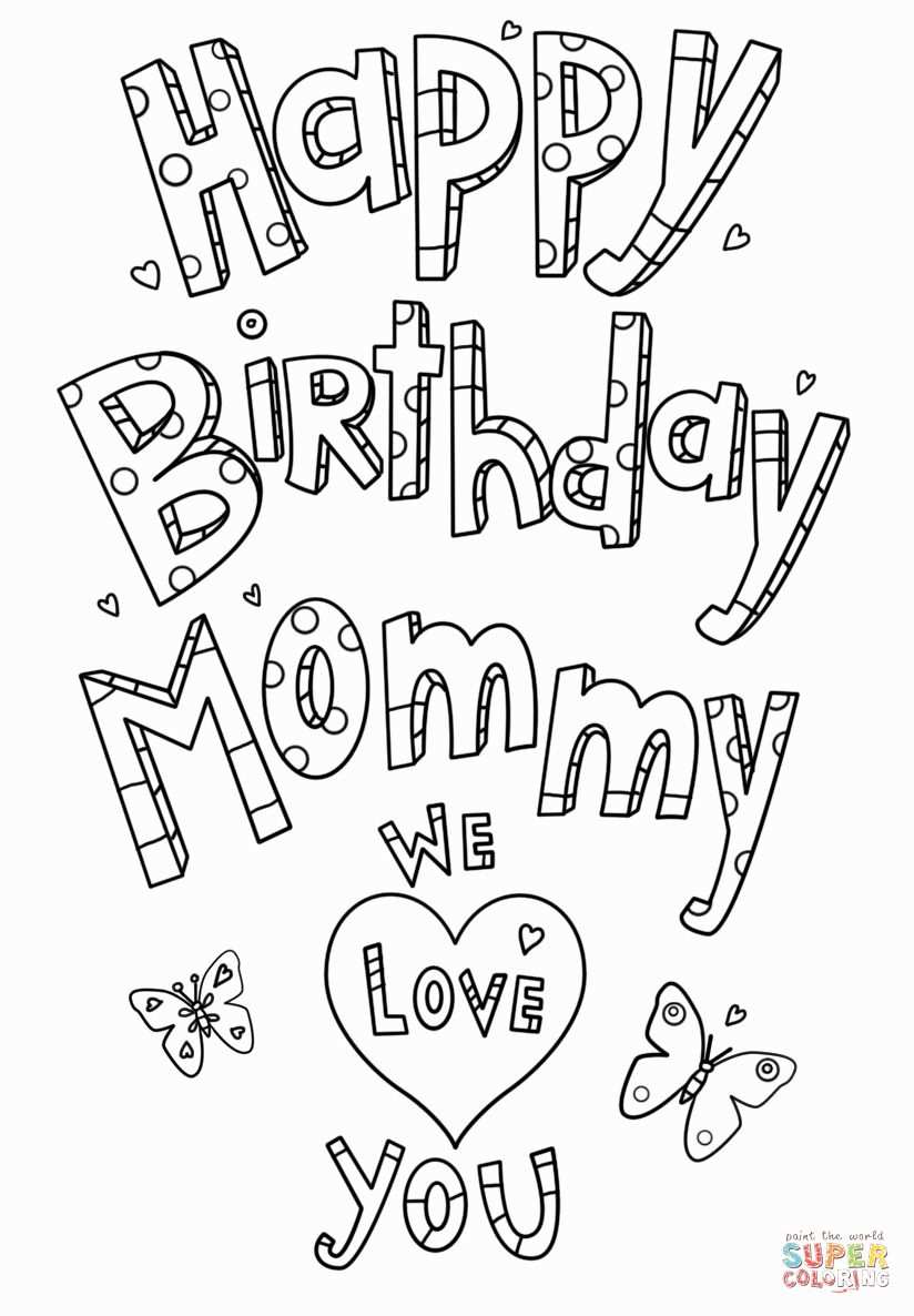 28 Happy Birthday Mommy Coloring Page In 2020 Met Afbeeldingen