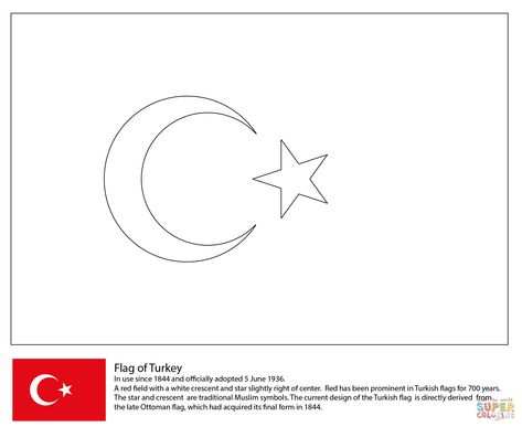 Vlag Van Turkije Kleurplaat Gratis Kleurplaten Printen Flaggen