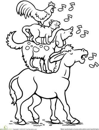 Color The Bremen Town Musicians With Images Coloring Pages