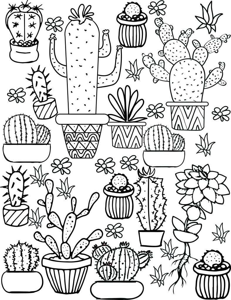 Cute Coloring Pages Cactus Tekening Kleurplaten Leer Tekenen