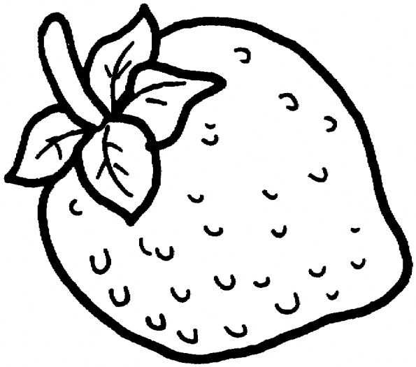 Strawberry Color Page To Use As An Embroidery Pattern