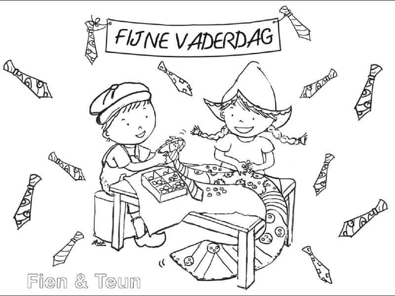 Fien Teun Vaderdag Kleurplaat Vaderdag Kleurplaten En Boek Logo