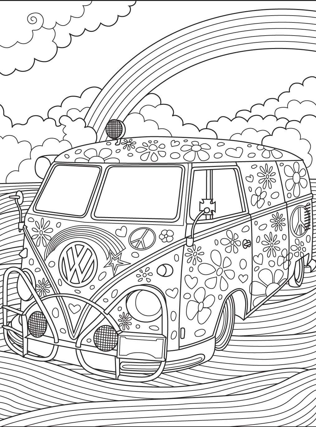 Vw Kombi Coloringpage Colorish Coloring Book For Adults By