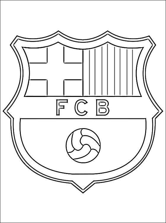 Soccer Coloring Pages Coloring Page With Logo Of Barcelona
