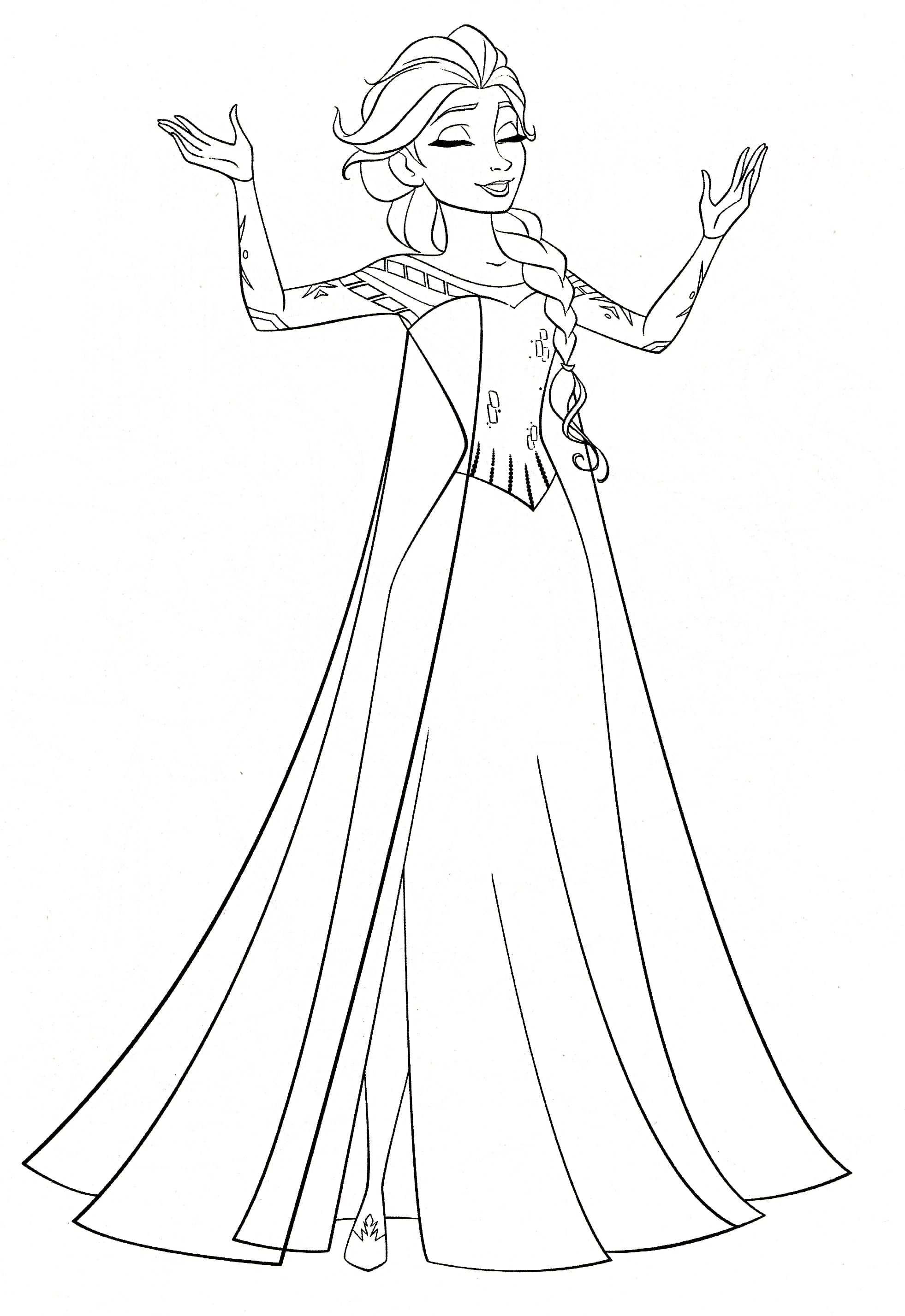 Free Elsa Coloring Pages In 2020 Elsa Coloring Pages