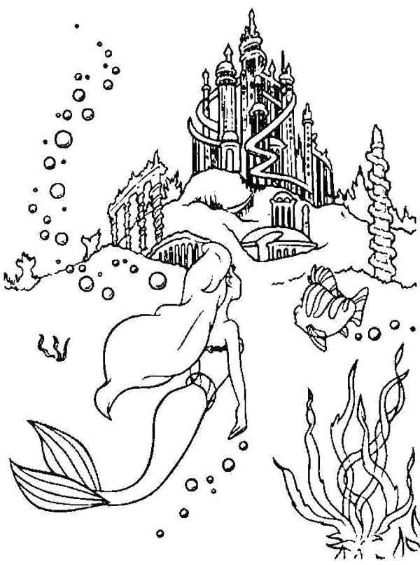 Palace Princess Ariel Coloring Page Ariel Coloring Pages