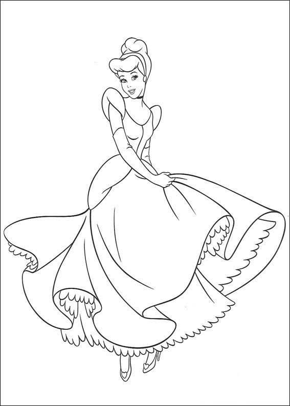 Kleurplaat Assepoester Assepoester Danst Met De Prins Prinses