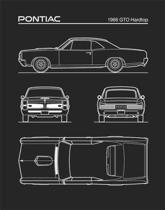 Pontiac Gto Auto Art Patent Prints Car Art 1966 Pontiac Gto