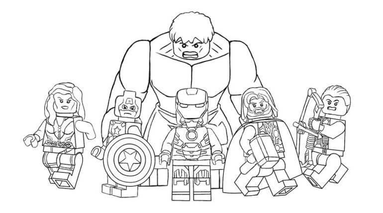 Kleurplaat Avengers Lego