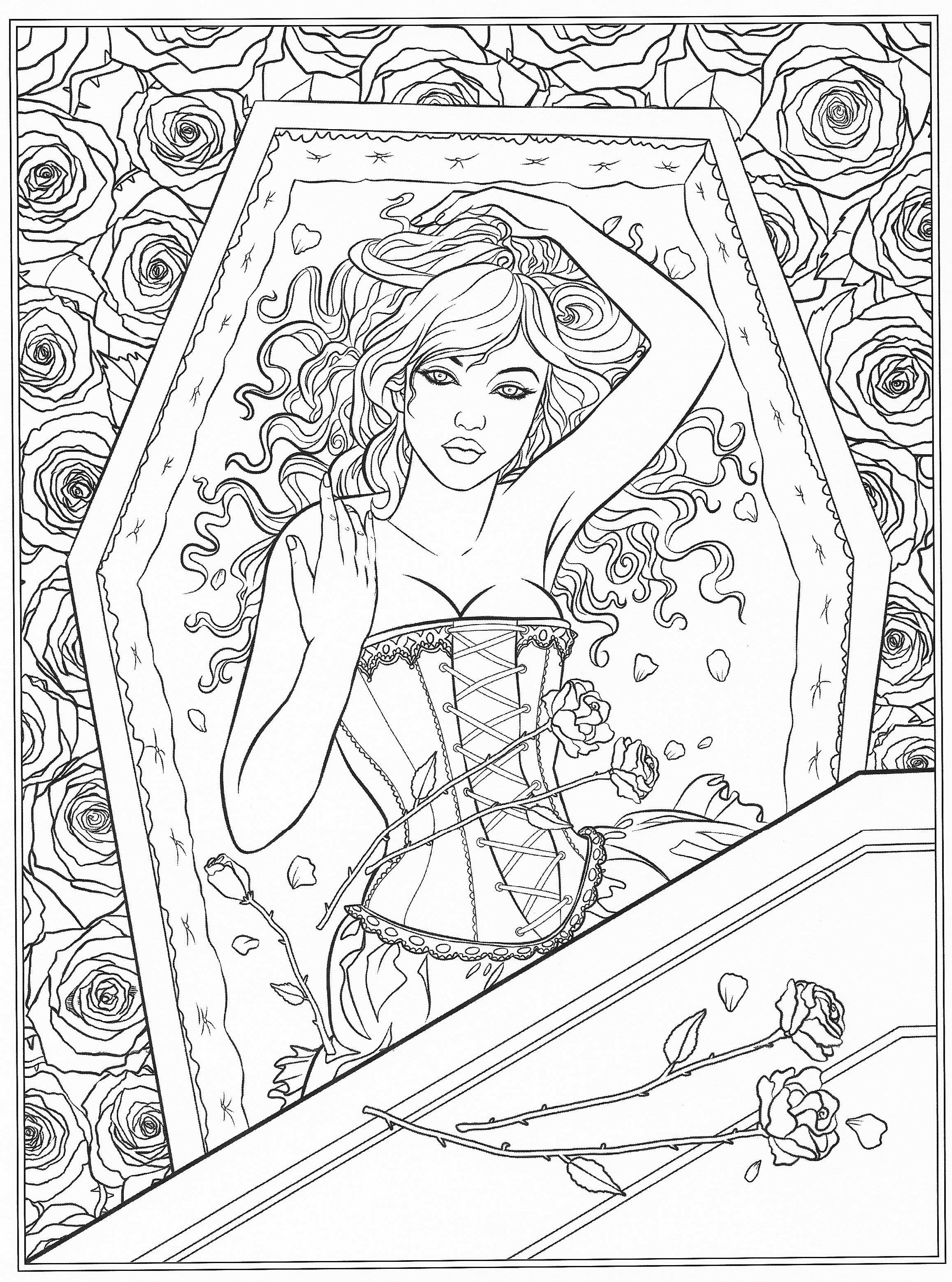 Gothic Coloring Page Fairy Coloring Pages Coloring Pages Adult