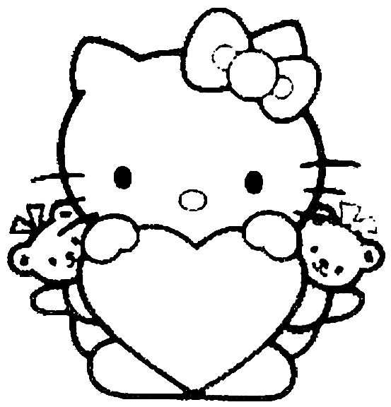 Hk Hart Met Beertjes Avec Images Coloriage Hello Kitty