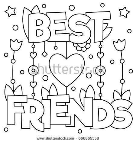 Best Friends Coloring Page Vector Illustration Kleurplaten