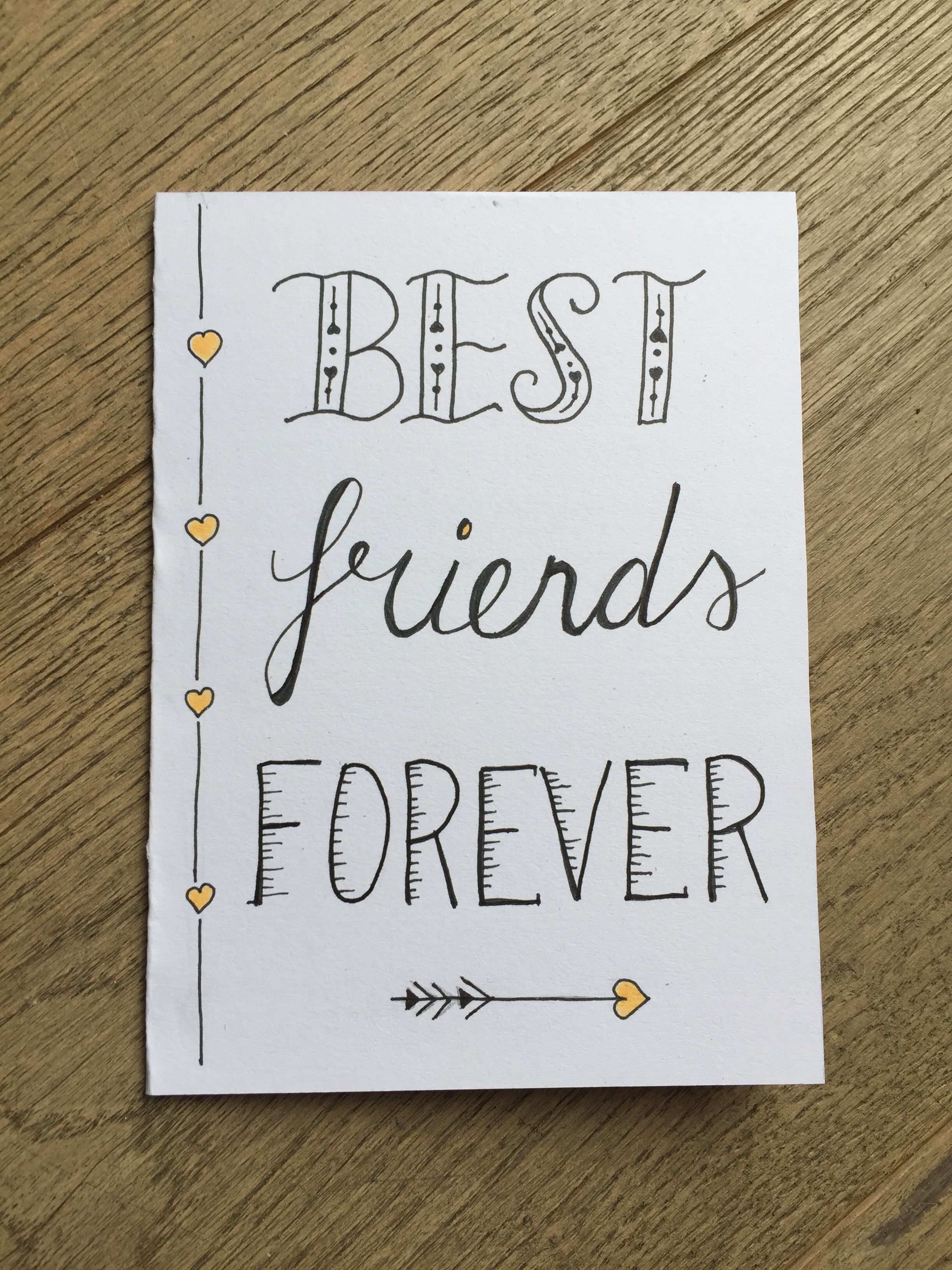 Handlettering Kaartje Best Friends Forever Knutselen