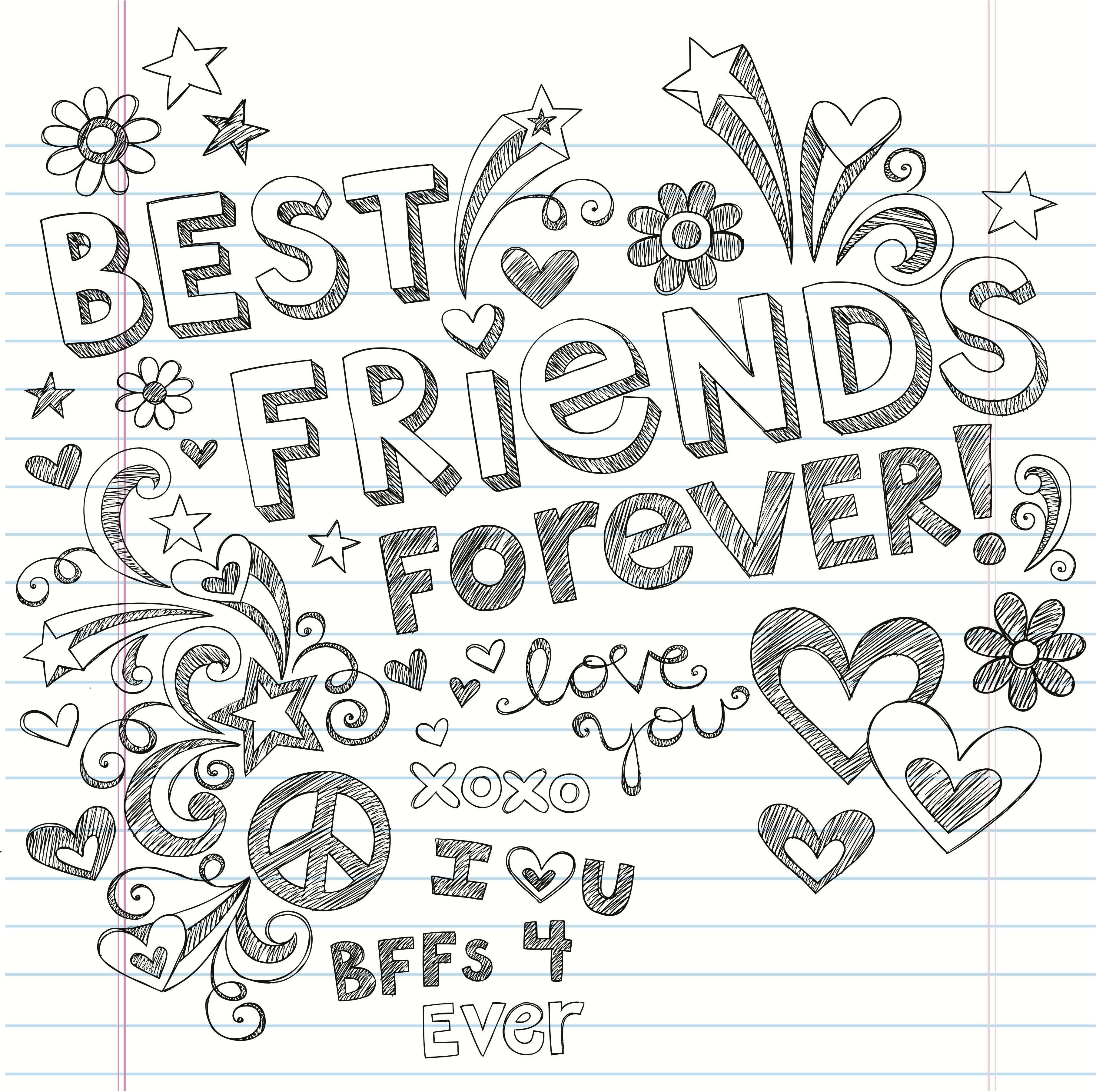 Tekening Best Friends Google Zoeken Kleurplaten Bff Meisjes