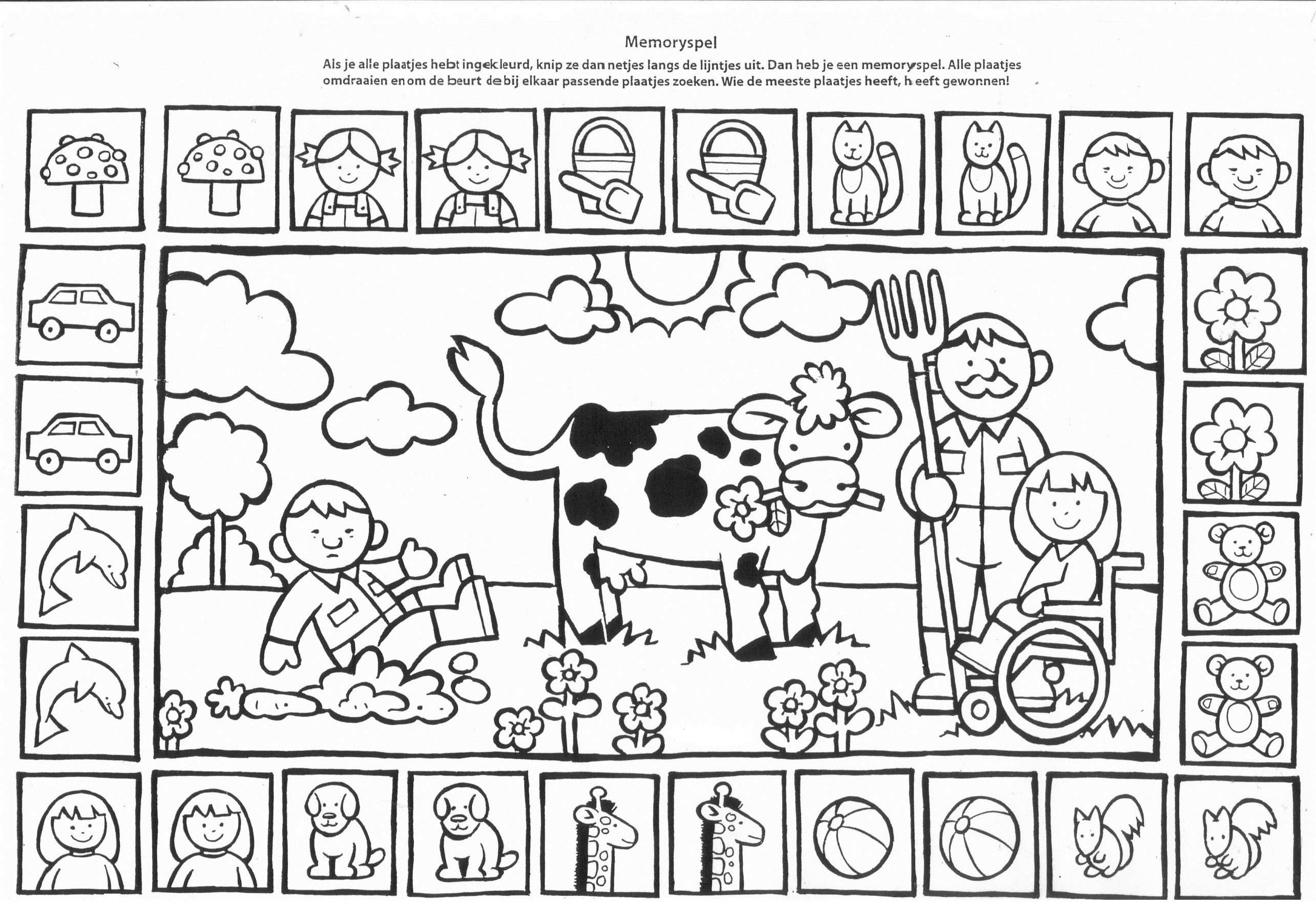 Kleurplaat En Memorie Kleurplaten Boerderijdieren Kinderboerderij