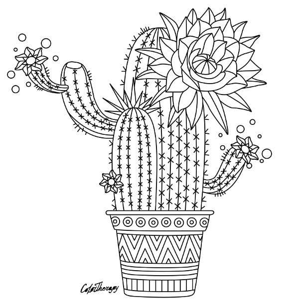Cactus To Color With Color Therapy Try This App For Free Get