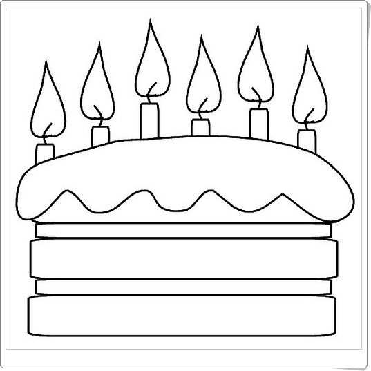 Cool Birthday Cake Candle Coloring Page Happy Birthday Coloring