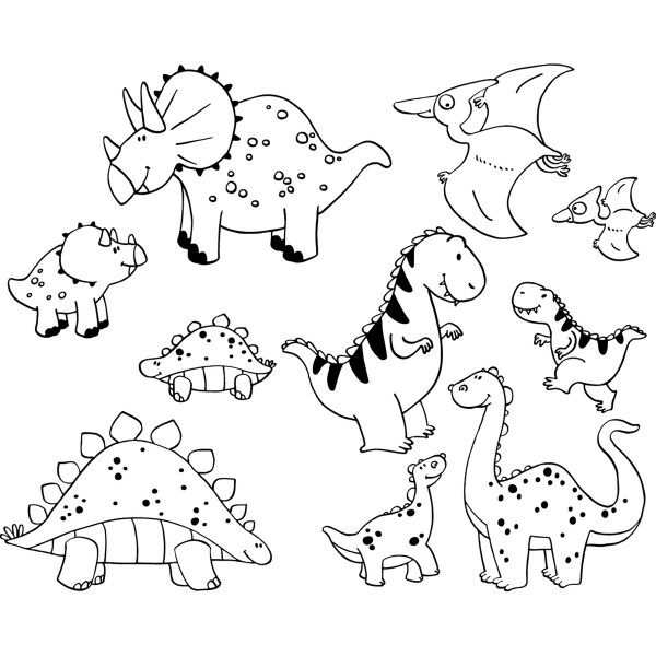 Dino Kleurplaat Dinosaurussen Kleurplaten En Cartoon Gezichten