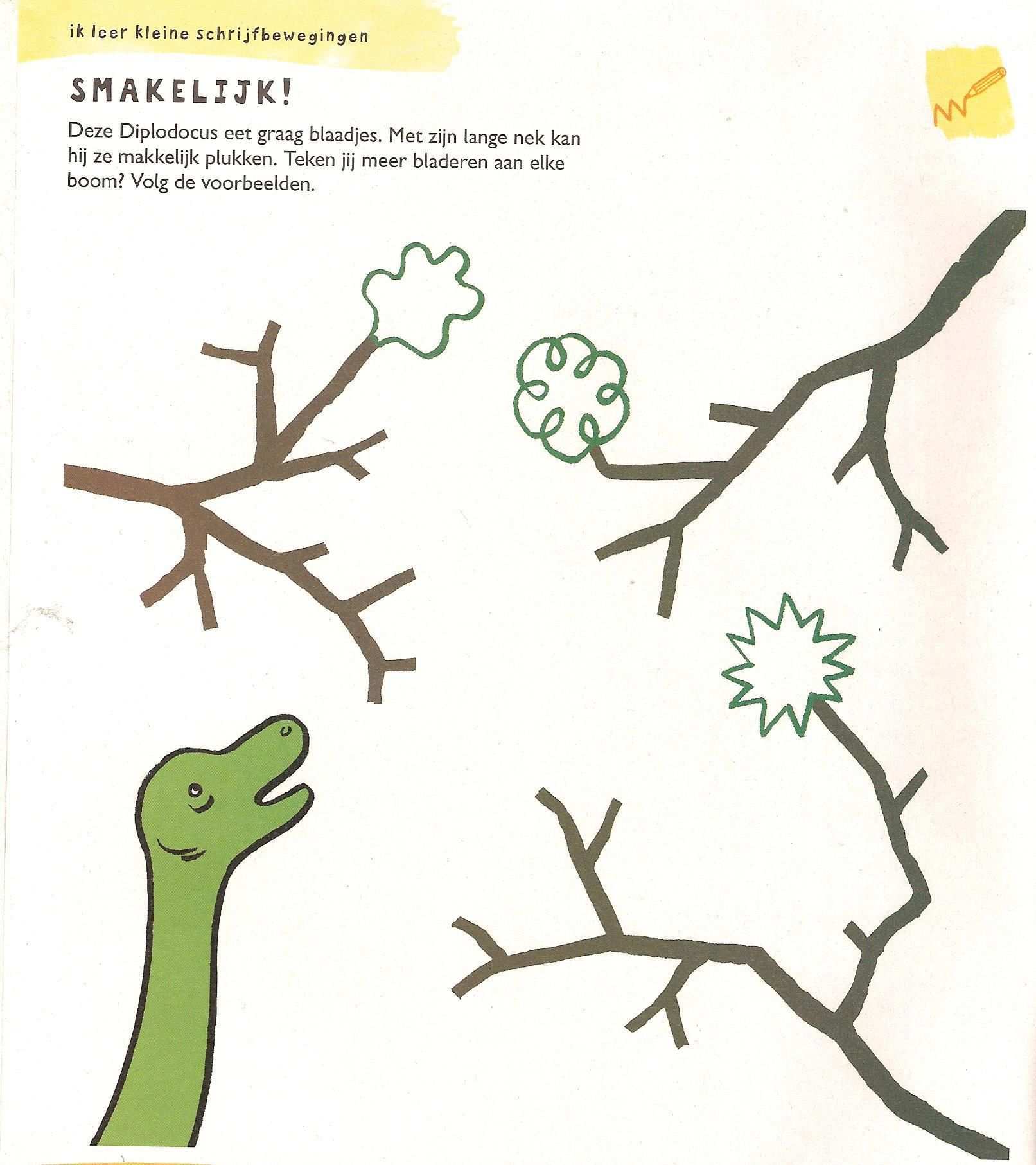 Voorbereidende Schrijfoefening Thema Dinosaurussen Dinosaurus