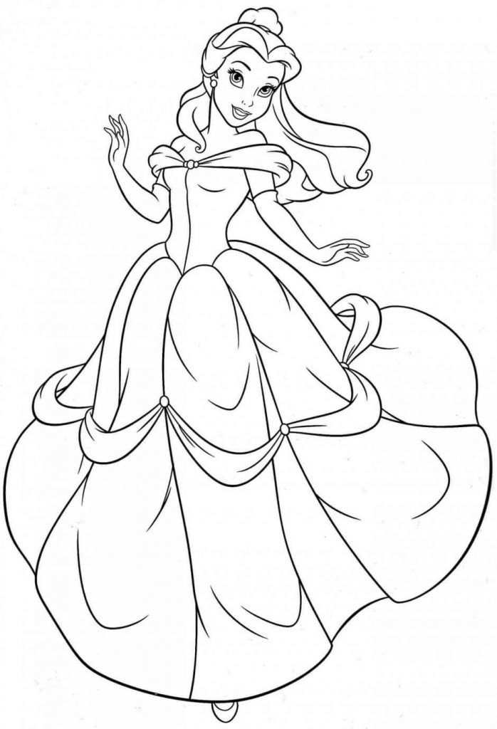 Kleurplaat Disney Prinses Belle