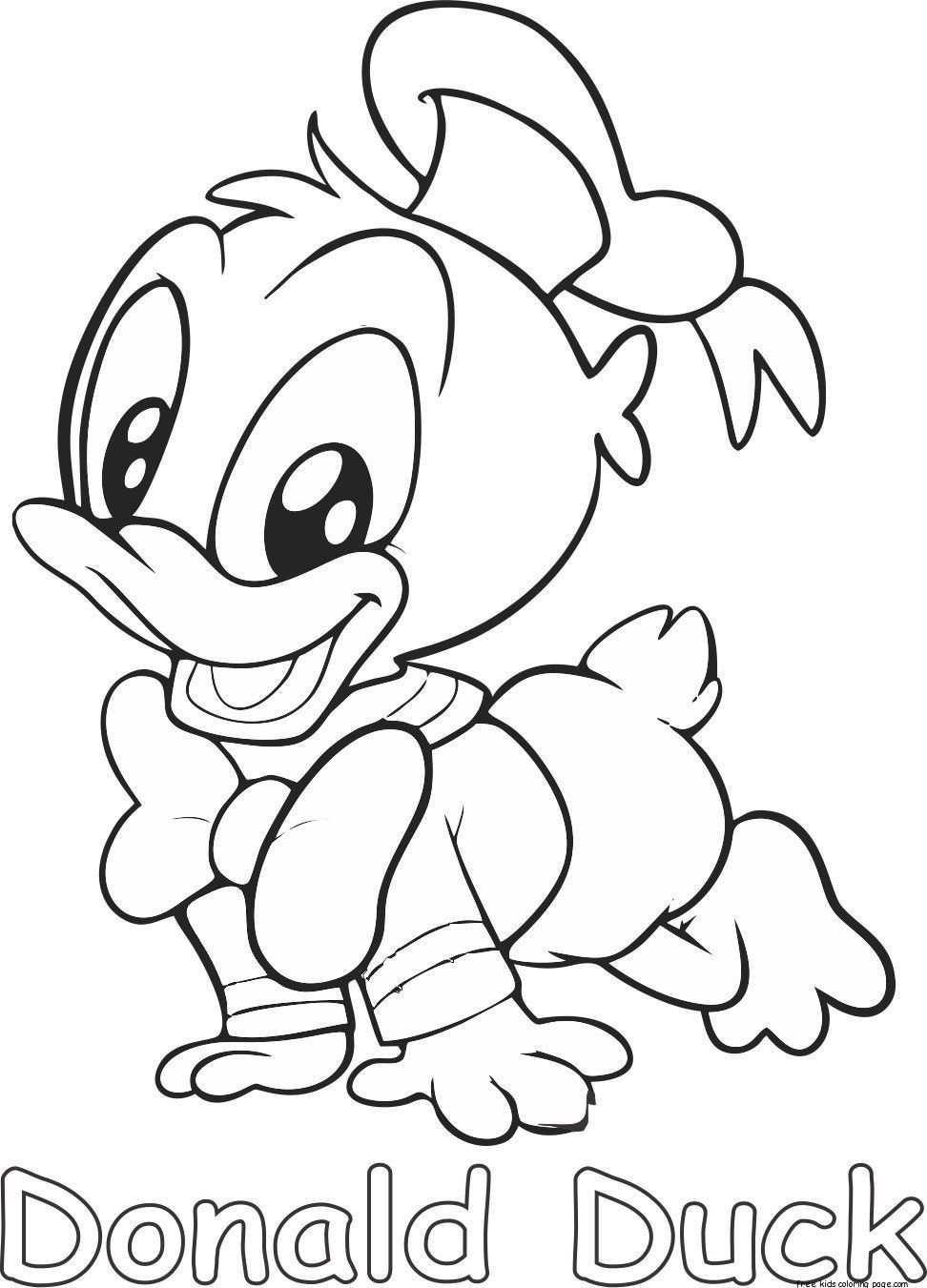 Kleurplaat Donald Duck