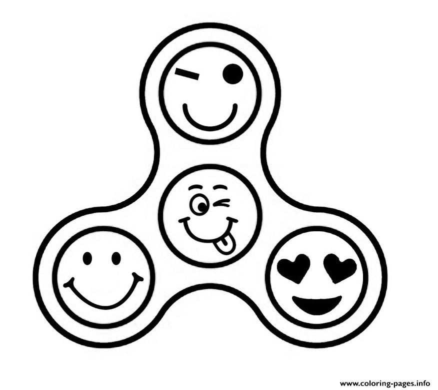 Print Emoji Fidget Spinner Emoticon Coloring Pages With Images