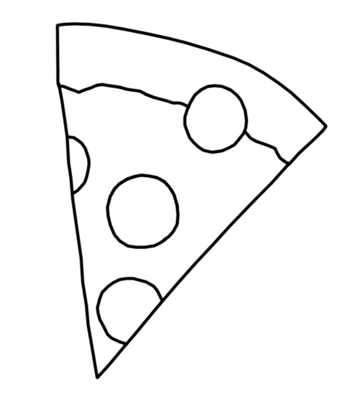 Coloring Page Pizza Slice By Blackcatstitchcrafts On Etsy With