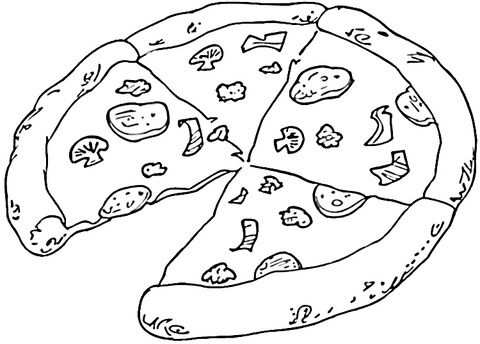 Tasty Pizza From Italy Coloring Page From Italy Category Select