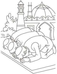 Eid Prayer Coloring Page Download Free Eid Prayer Coloring Page