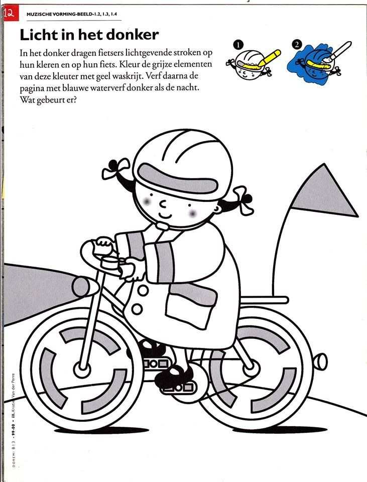 Kleurplaat Jules Op De Fiets Knutselen Fiets Kleurplaten