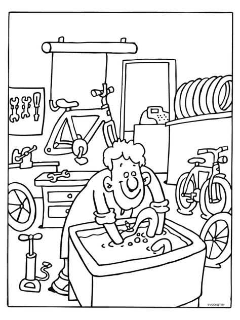 Kleurplaat Fiets Kleurplaten Thema Fiets