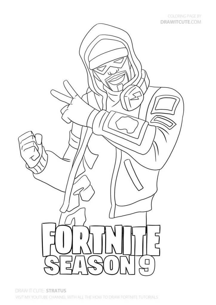 How To Draw Stratus Fortnite Season 9 Step By Step Drawing