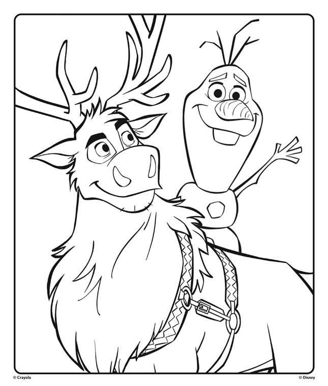 Disney Frozen Movie Fans Can Color Olaf And Sven On This Frozen 2