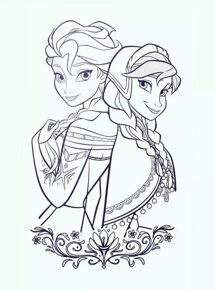 Sisters With Images Elsa Coloring Pages Disney Princess