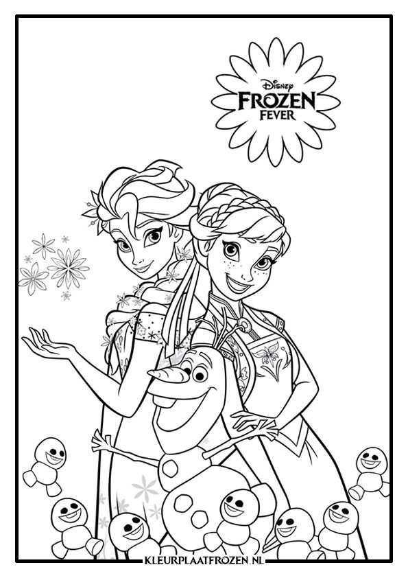 Elsa Anna Kleurplaat Uitprinten Op Kleurplaat Frozen Frozen