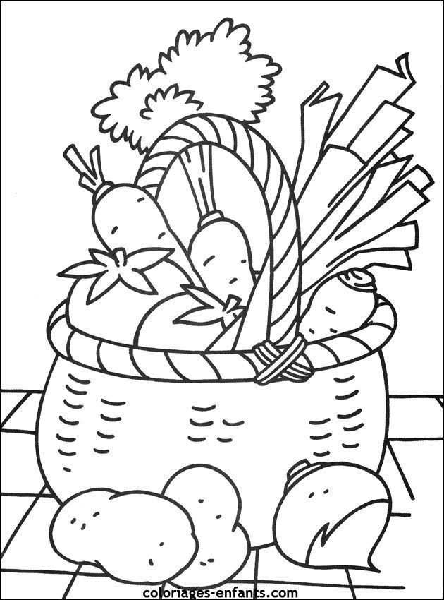 Coloriage Fruit Et Legume With Images Vegetable Coloring Pages